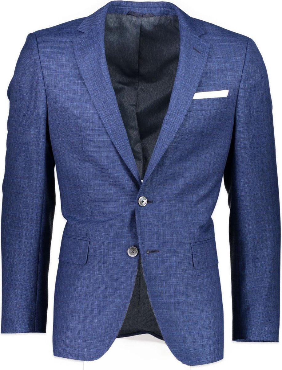 Hugo Boss  Colberts Blauw Getailleerd - Maat 54 - Heren - Lente/Zomer Collectie - Wol;Polyester;Polyamide;Elasta