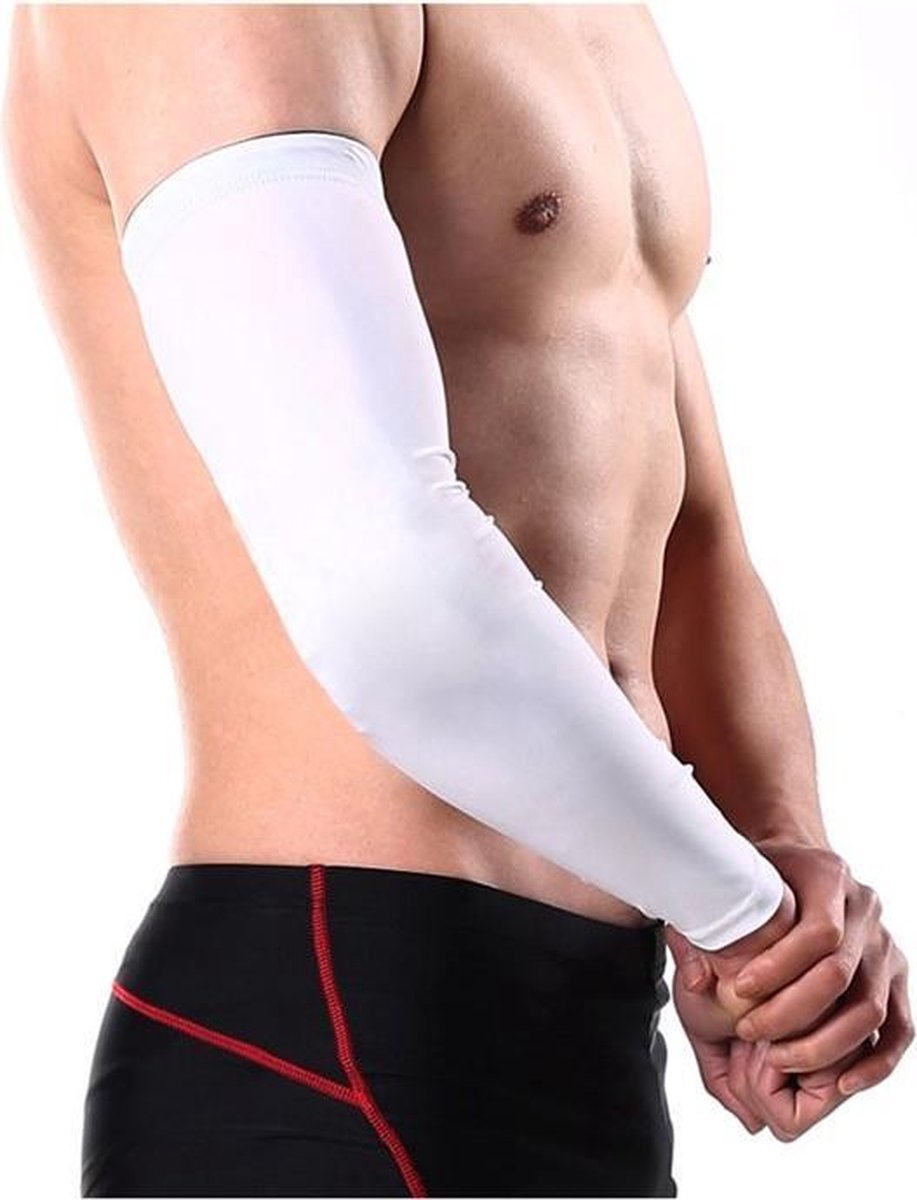 2 stuks Witte Armwarmers - Armstukken - Extra Large - XL