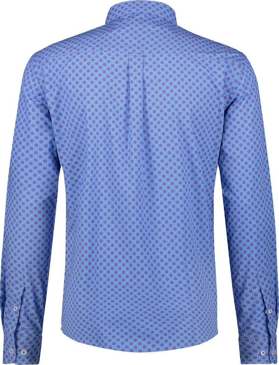 Haze&Finn Overhemd Print Licht Blauw (MC15-0110-22 - LightBlue-RedFlowerCircle)