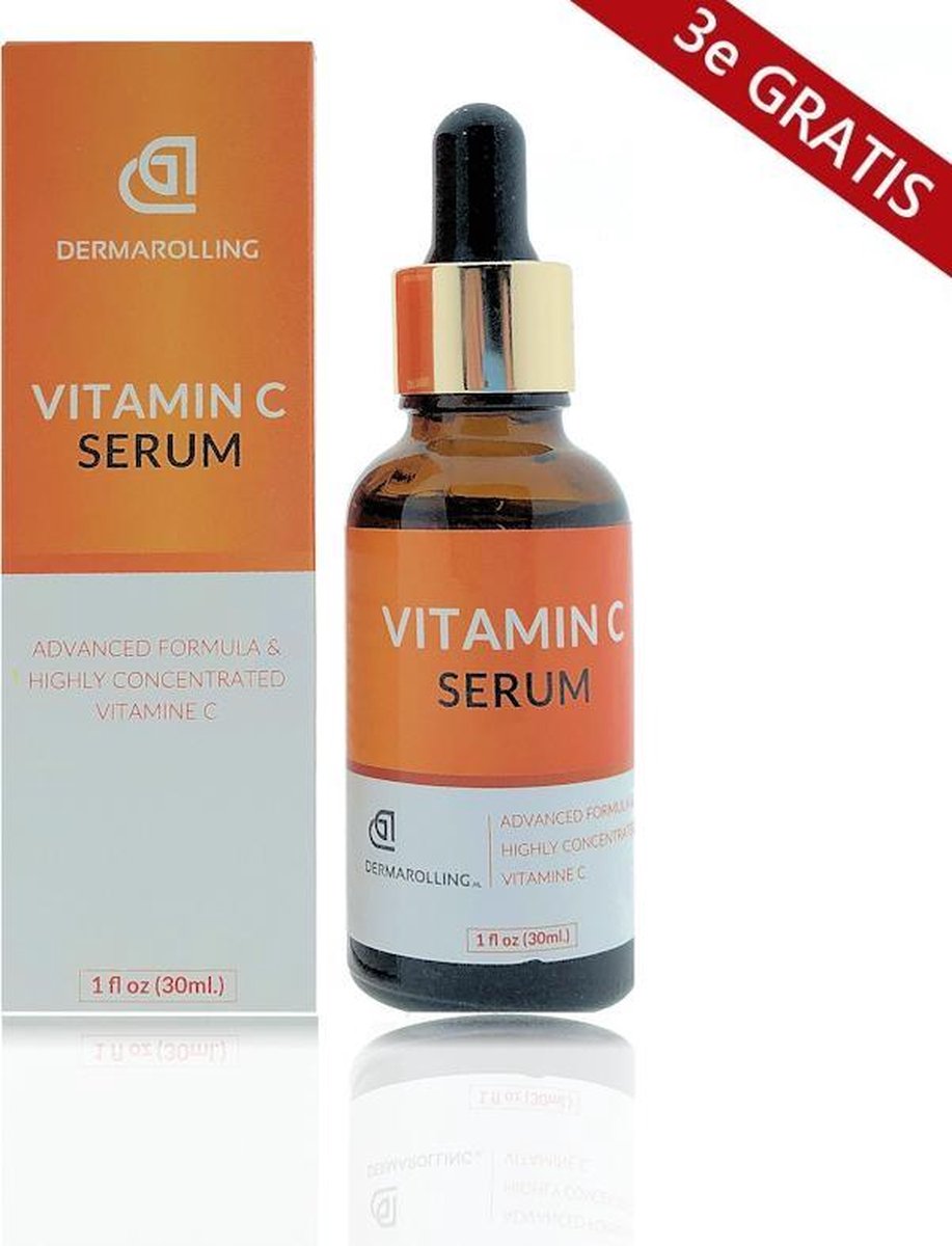 3 x Dermarolling Vitamine c serum 30ml.
