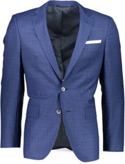 Hugo Boss  Colberts Blauw Getailleerd - Maat 48 - Heren - Lente/Zomer Collectie - Wol;Polyester;Polyamide;Elasta