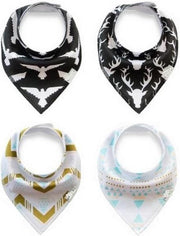 JillyBee - Slab - Slabbetje - Slabber - Bandana - 4pack - Hert - Driehoek - Vogel