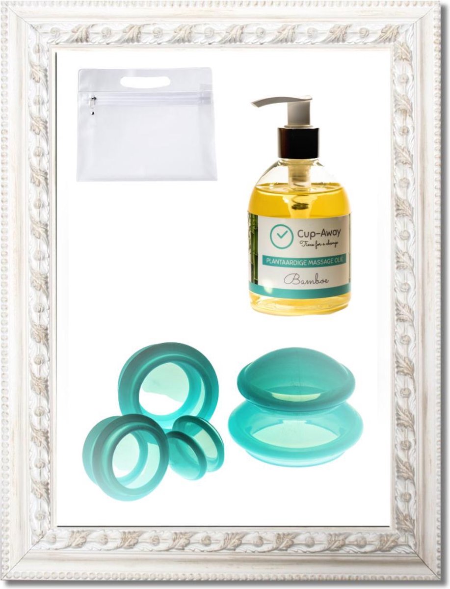 Goodbye Cellulite Cups Massageset - Bindweefselmassage Cupset mét massageolie