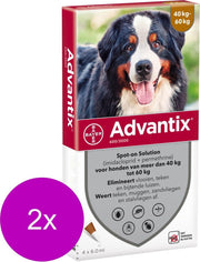 Bayer Advantix Vlooien & Teken Pipetten - Hond 40 tot 60kg - 2 x 4 stuks