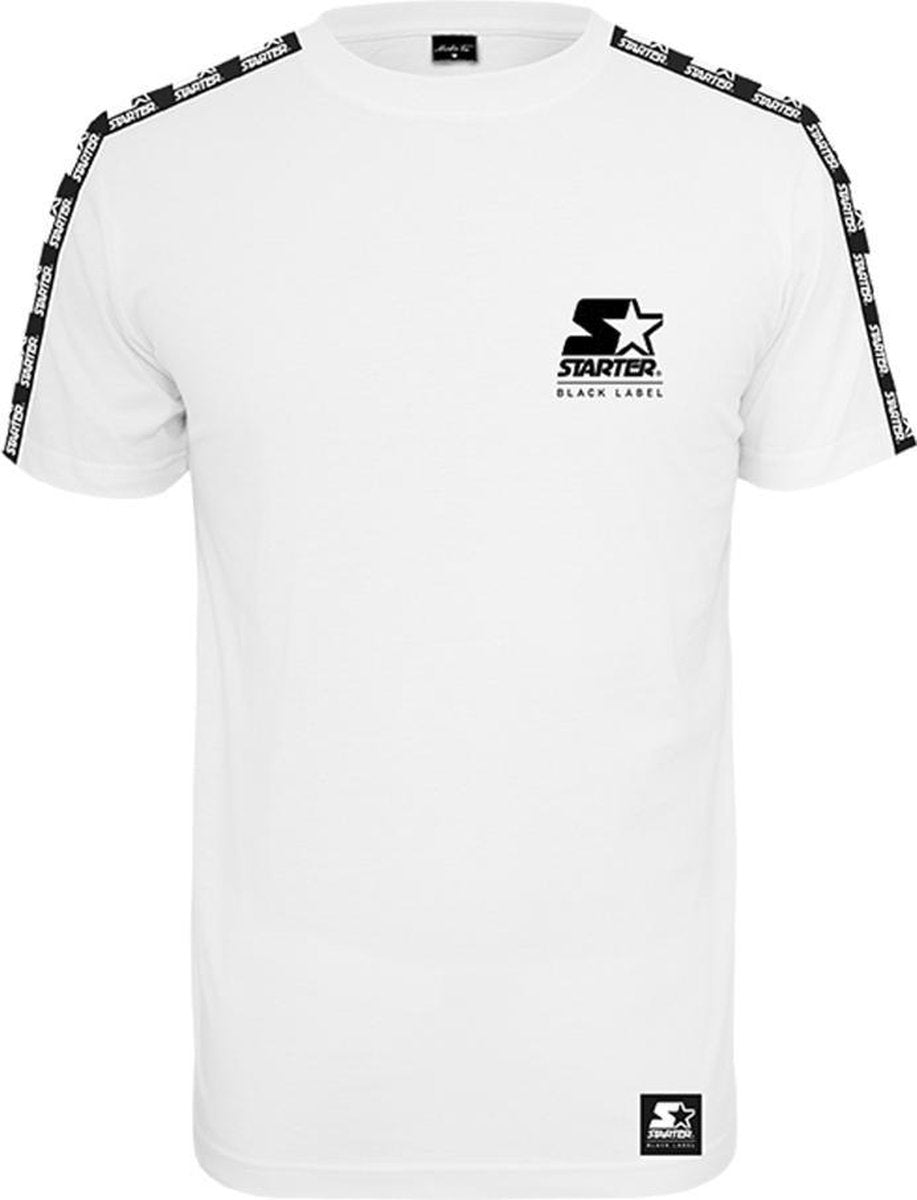 Starter Heren Tshirt -M- Starter Logo Taped Wit