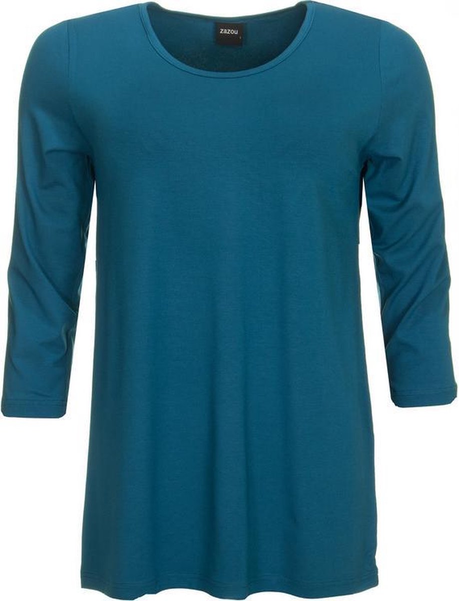 Zazaou-shirt-Amy-driekwart-mouw-light-petrol