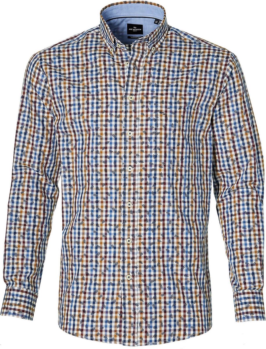 Jac Hensen Overhemd - Modern Fit - Blauw - 4XL Grote Maten