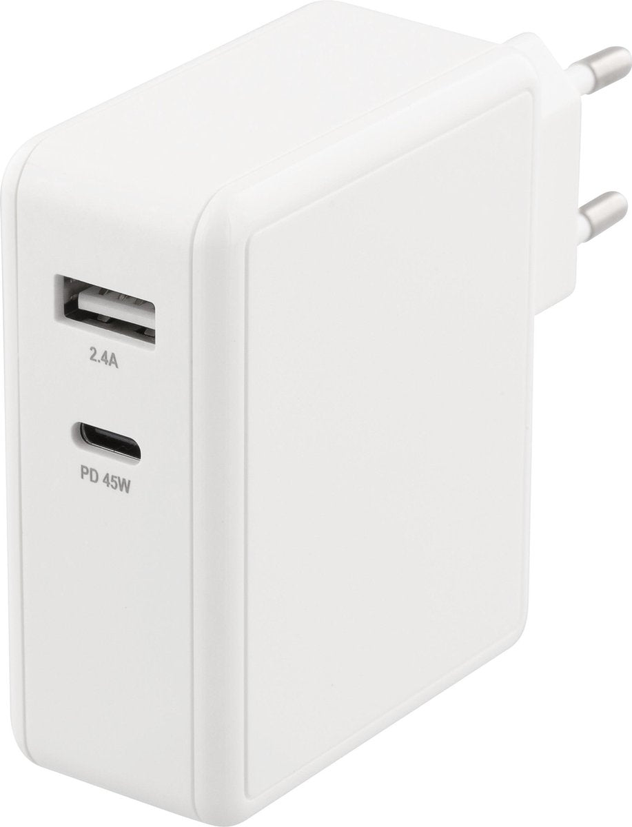 Deltaco USBC-AC127 oplader voor mobiele apparatuur Wit Binnen