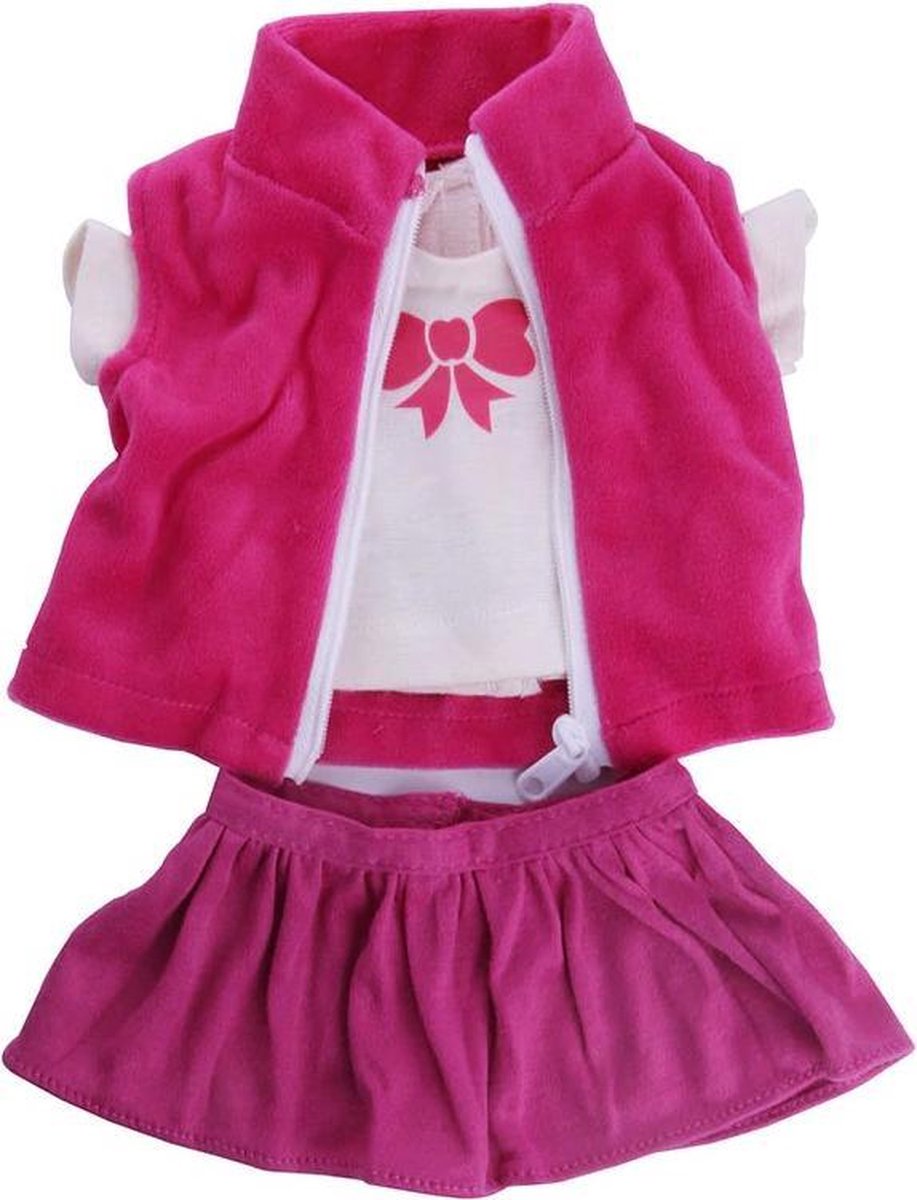 Poppenkleertjes 43 cm - Roze kleding set met shirtje