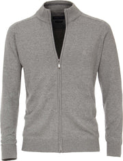 CASA MODA heren vest katoen - met rits - grijs -  Maat: 6XL
