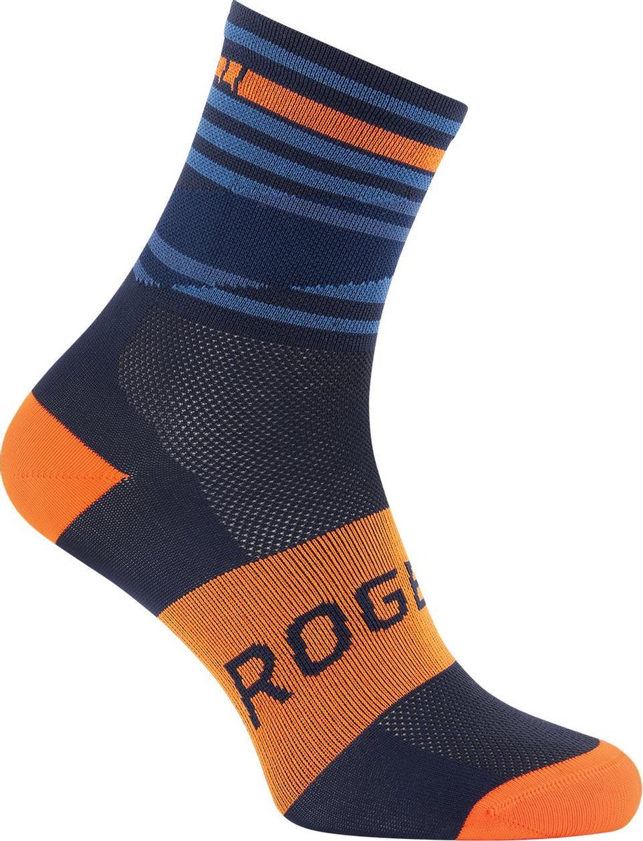 Rogelli Wielersok Stripe Blauw/Oranje 40-43