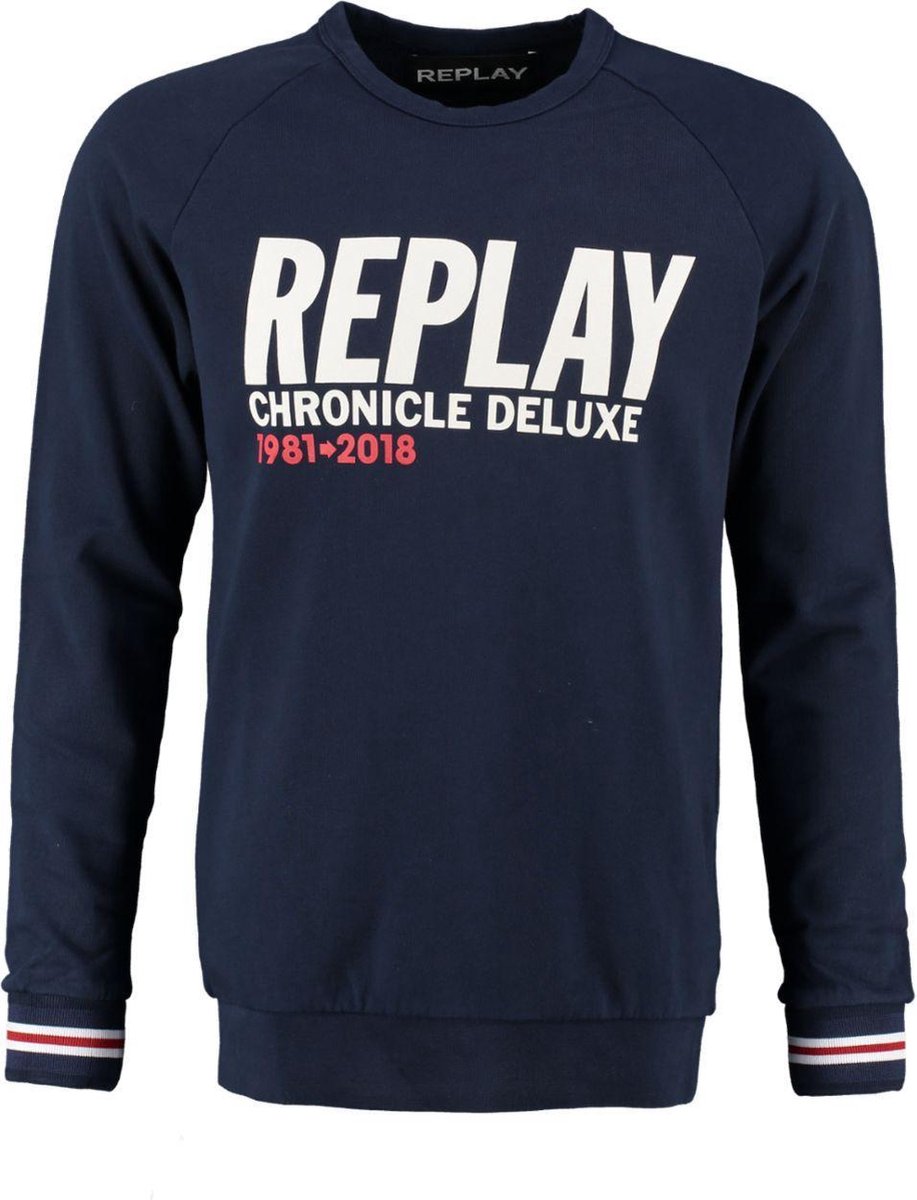 Replay donkerblauwe sweater - Maat S