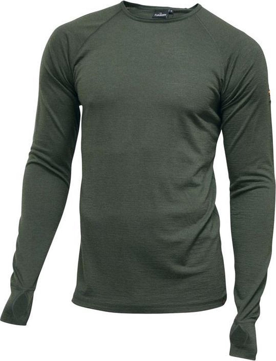 Ivanhoe Longsleeve Frippe Heren Merinowol Donkergroen Maat Xl
