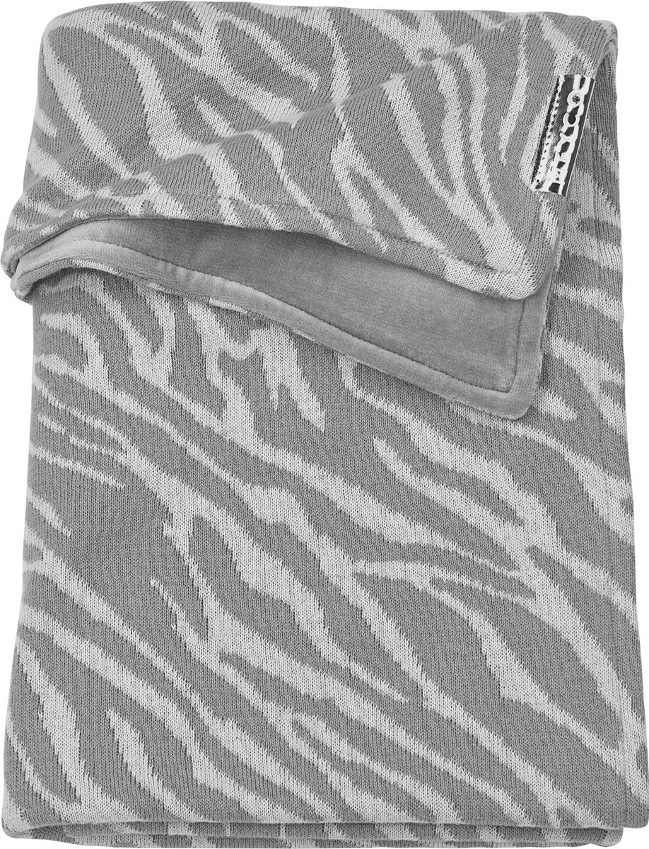 Meyco Zebra met velvet wiegdeken - 75x100 cm - Grijs