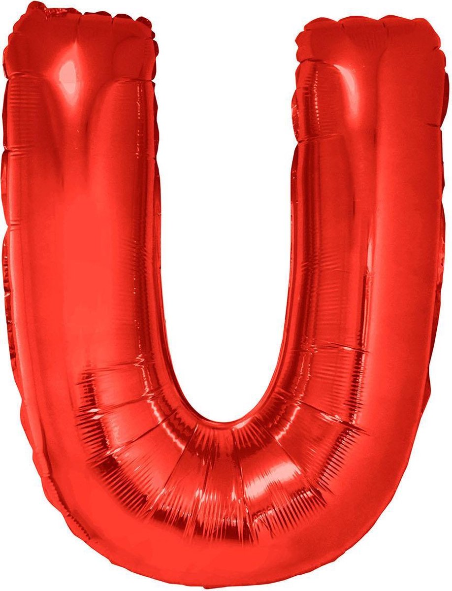 Grote folie ballon letter U Rood