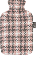 Pied de Poule Grijs Roze Warmwaterkruik