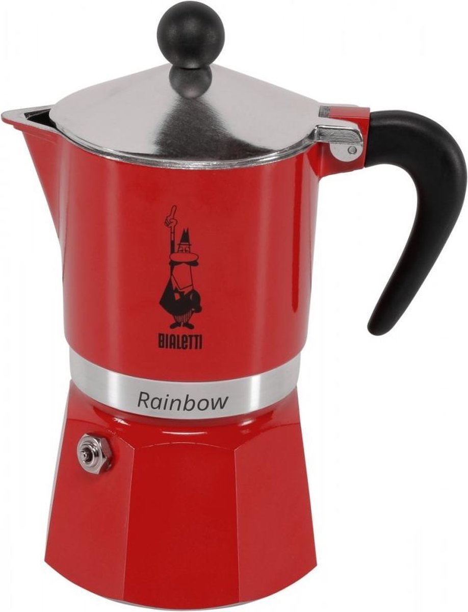 Bialetti Rainbow Rood Percolator 200ml – 3 kops