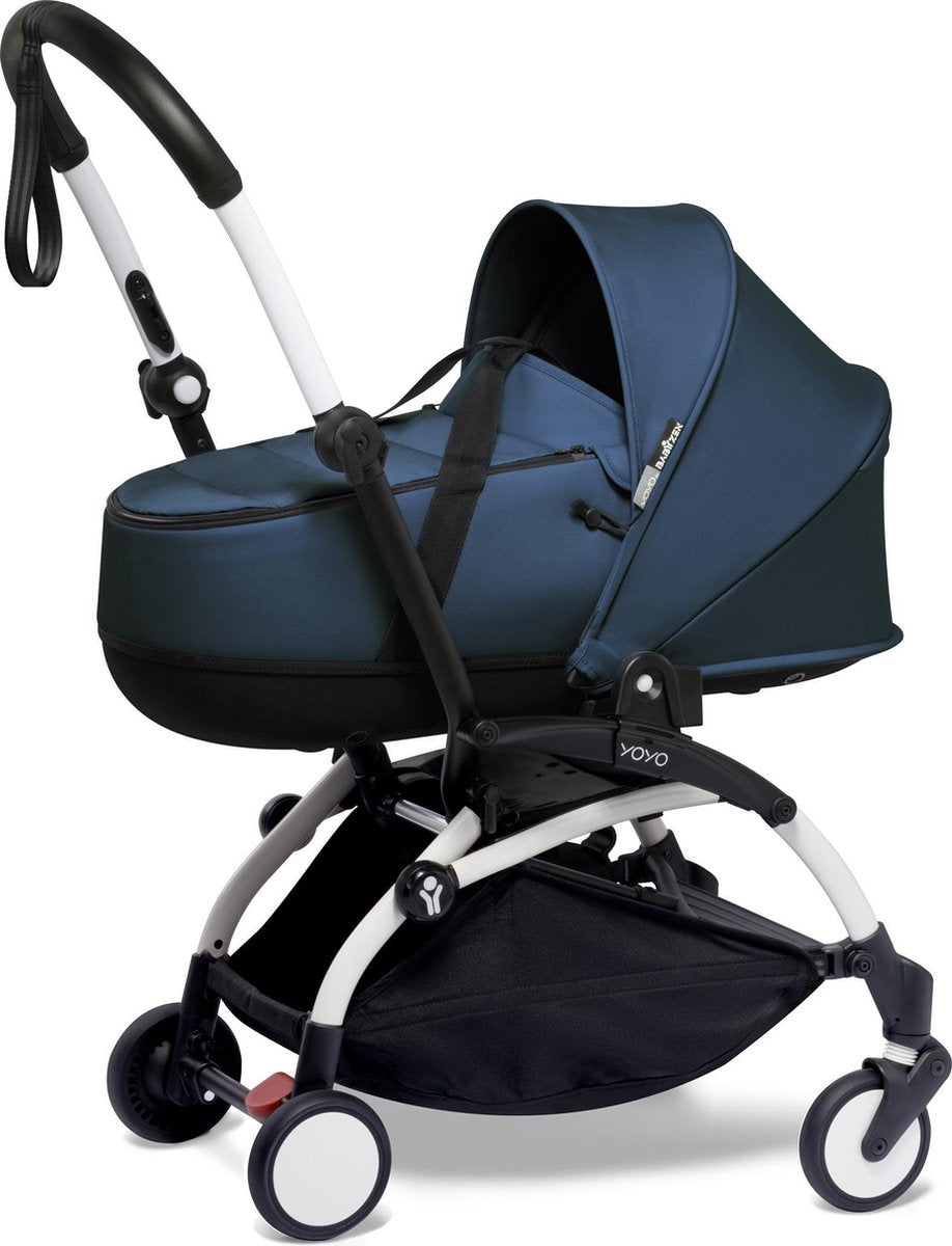 Babyzen YOYO² wit frame met YOYO Bassinet - reiswieg - Navy blue