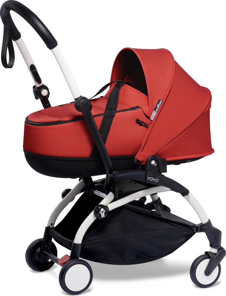Babyzen YOYO² wit frame met YOYO Bassinet - reiswieg - Red