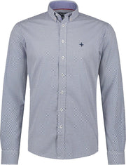 Haze&Finn Overhemd Print Wit/Navy (MC15-0110-21 - White-NavyTiles-PinkDot)