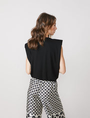 Top padded ecovero viscose ea luxury basics - Black
