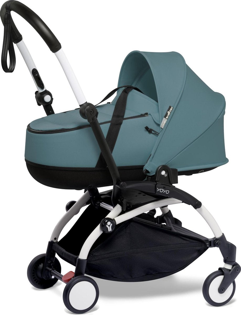 Babyzen YOYO² wit frame met YOYO Bassinet - reiswieg - Aqua