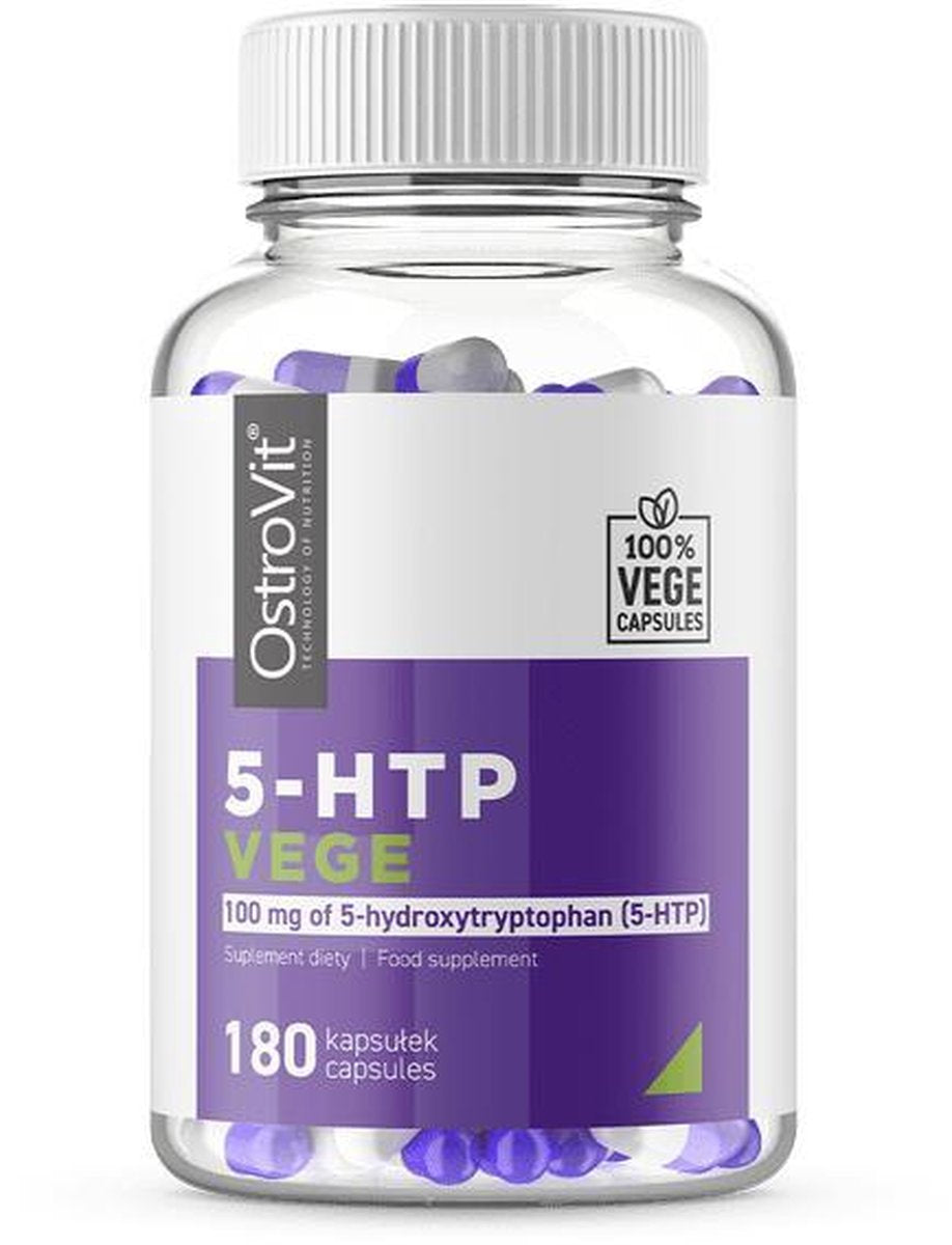 Aminozuren - 5-HTP 100mg - VEGAN - 180 Capsules OstroVit -  + GRATIS Pill Box