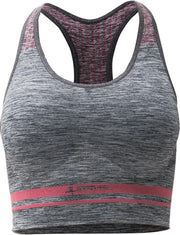 Iron-ic Sportbeha Dames Polyamide/elastaan Grijs/roze Mt L/xl