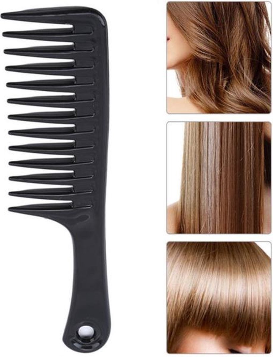 Brede XXL Kam 13 Tanden|Styling Tool |Wide Tooth Comb|Kapper Kam|Antiklit|Haar Accessoire|Haarkam|Cabantis|Zwart