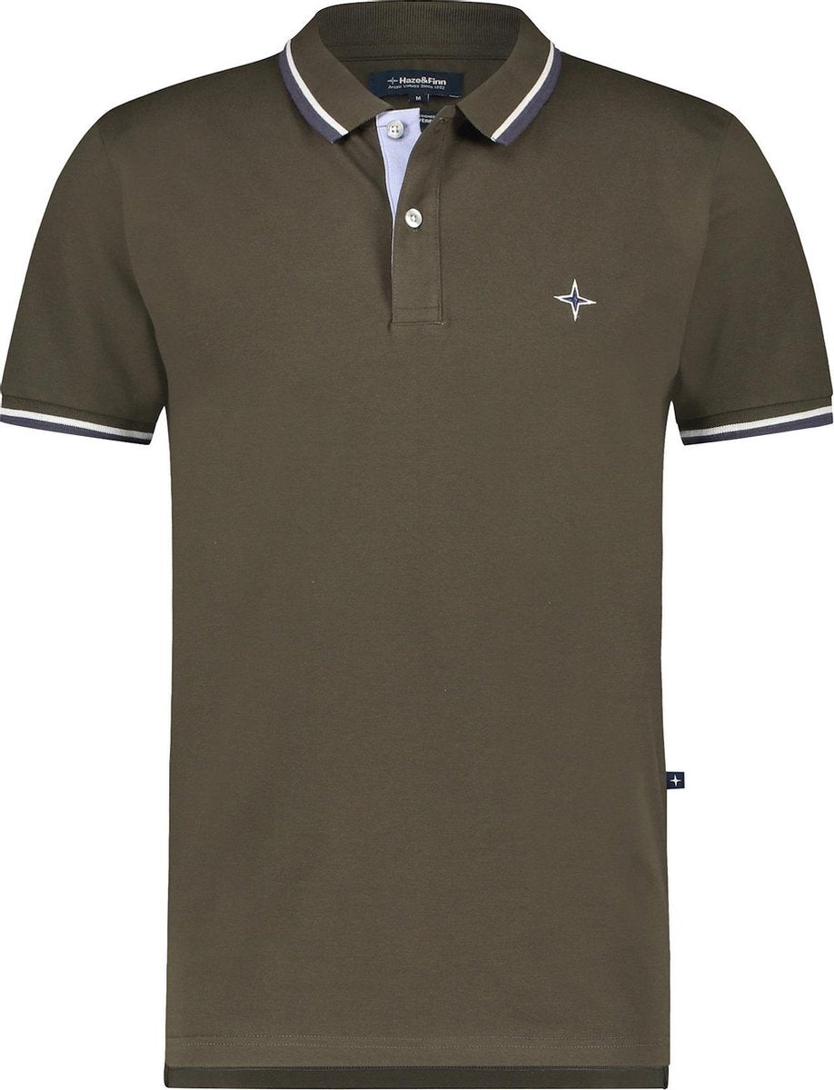 Haze&Finn Polo Korte Mouw Army Groen (MC15-0300 - ArmyGreen)