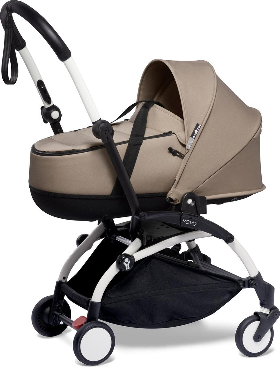 Babyzen YOYO² wit frame met YOYO Bassinet - reiswieg - Taupe