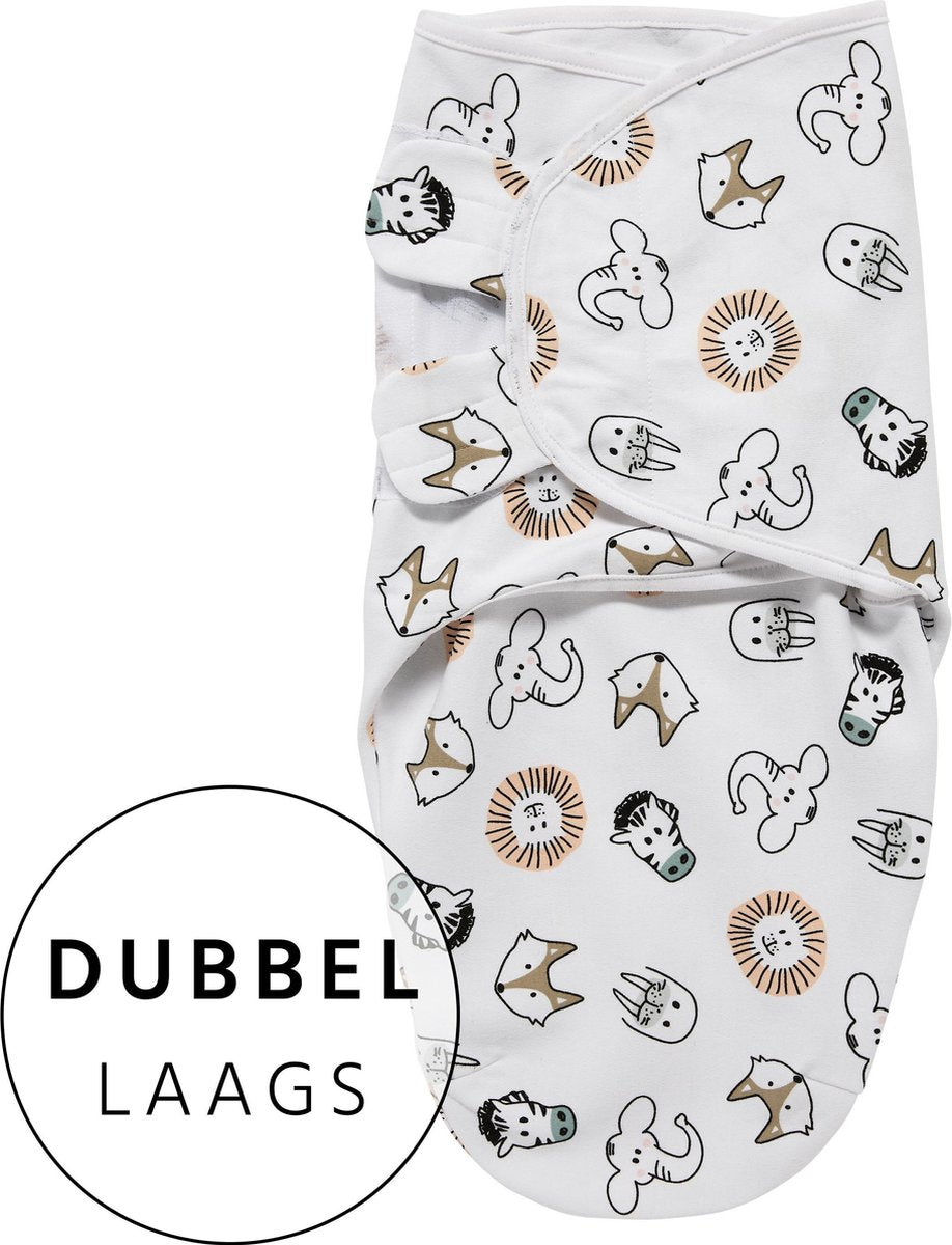Swaddlemeyco dubbellaags - 0-3 maanden - animal