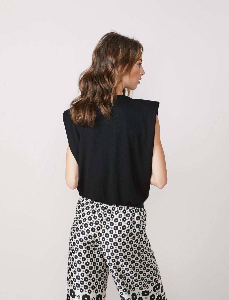 Top padded ecovero viscose ea luxury basics - Black
