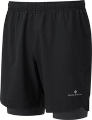Ronhill - Men's Life Running short / 7"Twin short - Zwart - maat: M