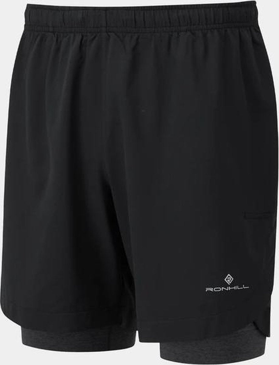 Ronhill - Men's Life Running short / 7"Twin short - Zwart - maat: S