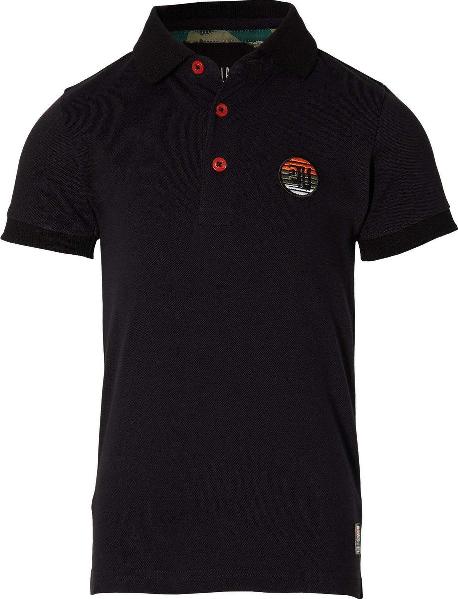 Quapi Polo shortsleeve Farrel zwart - maat 110/116