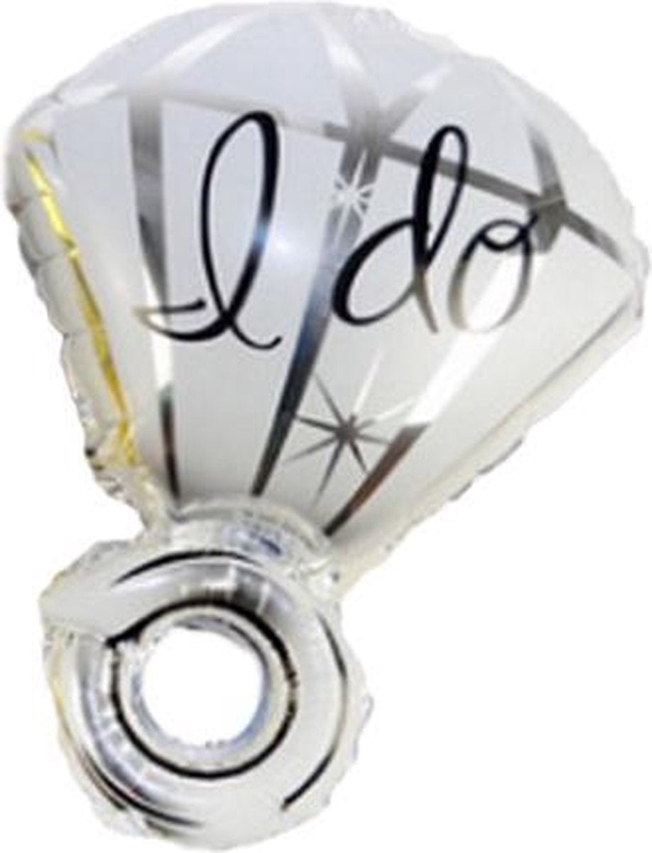 Folie ballon als ring zilver 70*50 cm
