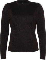Onyfancy L/s Glitter Top Jrs 15216716 Black/leo Mulch