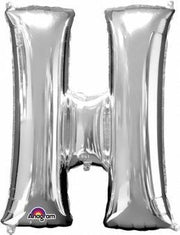 Letter H ballon zilver 86 cm