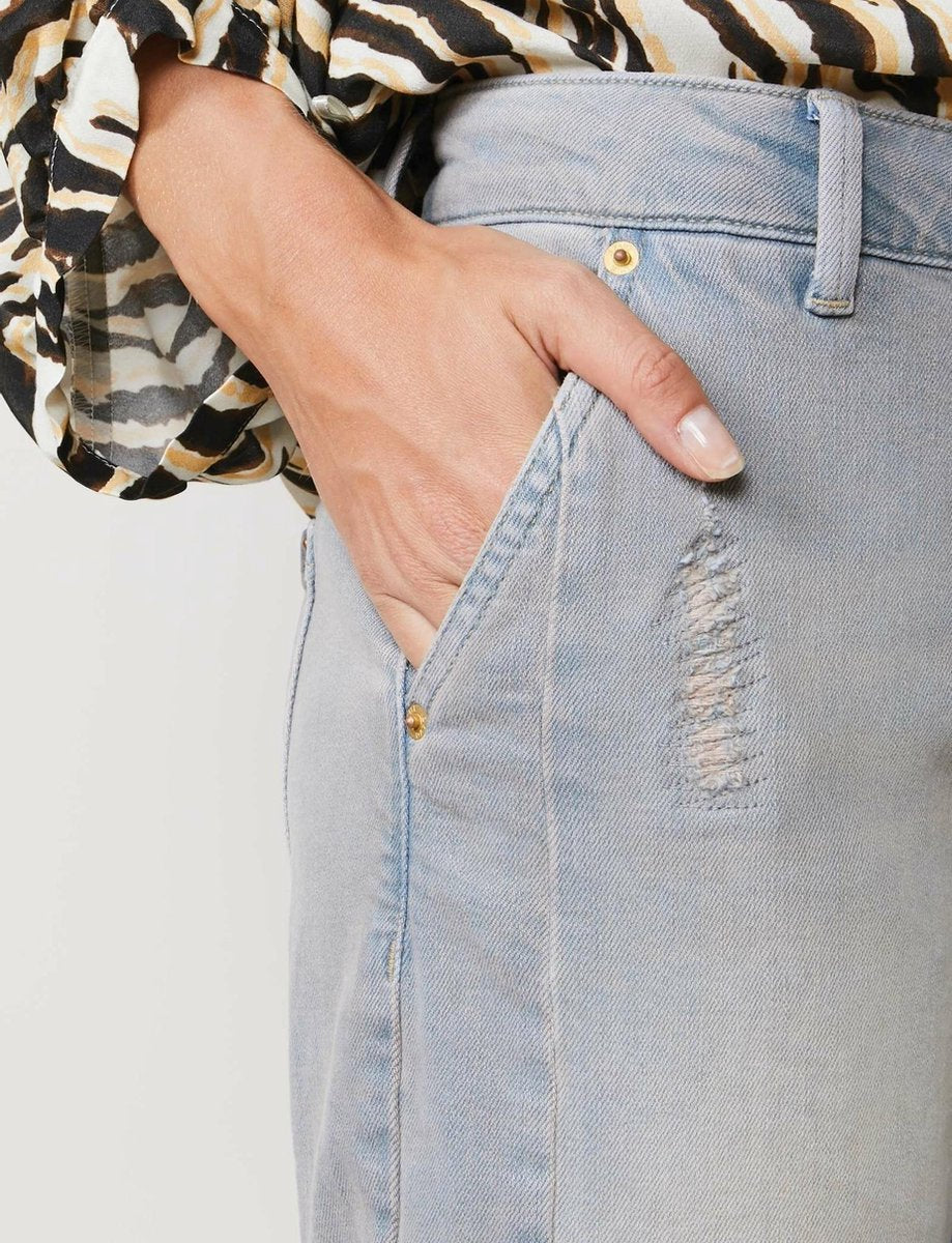 Loose tapered jeans soft cotton - Grey denim