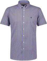 Shirt Cotton Regular Mc15 0111 41 Blue Orange Bee Hive