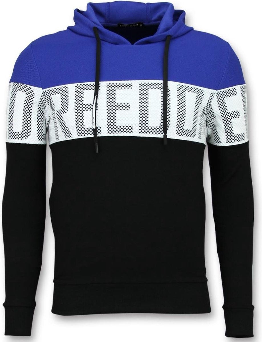 Enos Striped Hooded Sweatshirt - Hoodies Kopen Online - Blauw - Maten: XS