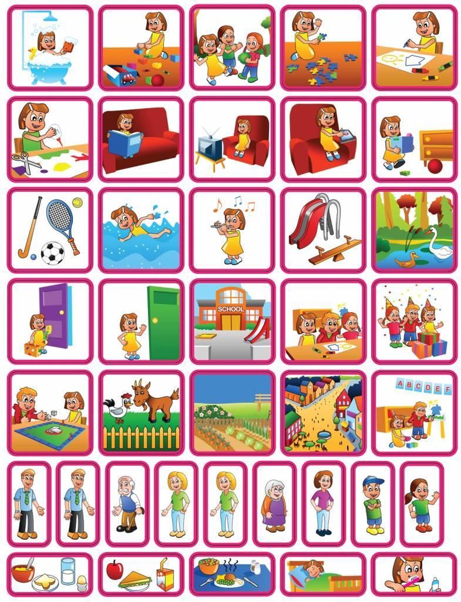Pictogrammen magneetjes dagsetje meisje