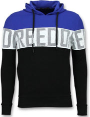 Enos Striped Hooded Sweatshirt - Hoodies Kopen Online - Blauw - Maten: M