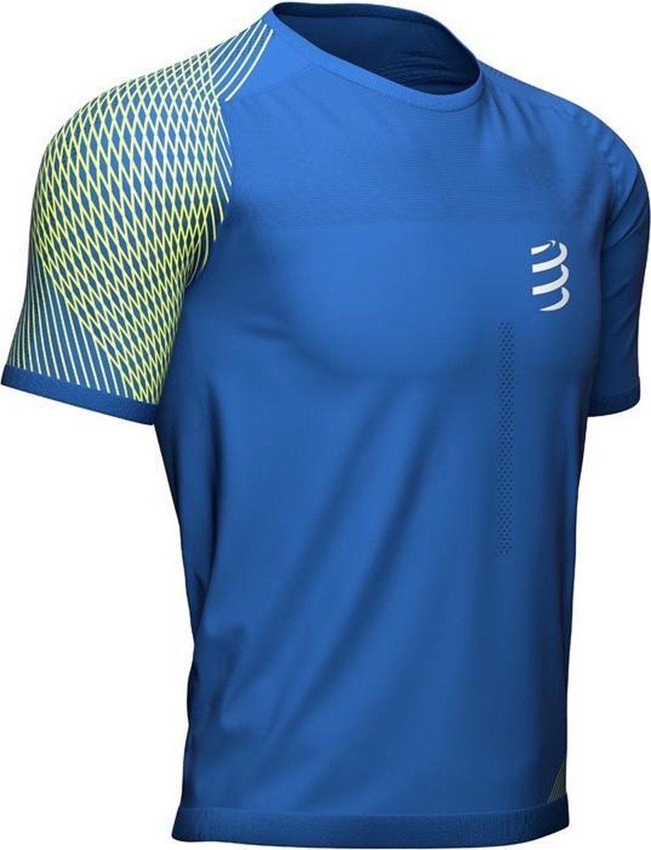 Compressport Performance Shirt Heren - blauw/groen - maat S