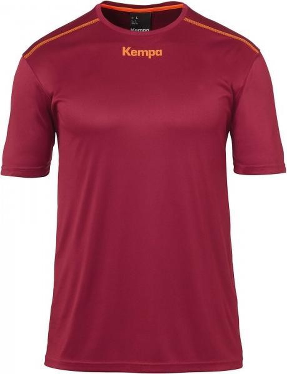 Kempa Poly Shirt kinderen - bordeaux - maat 140