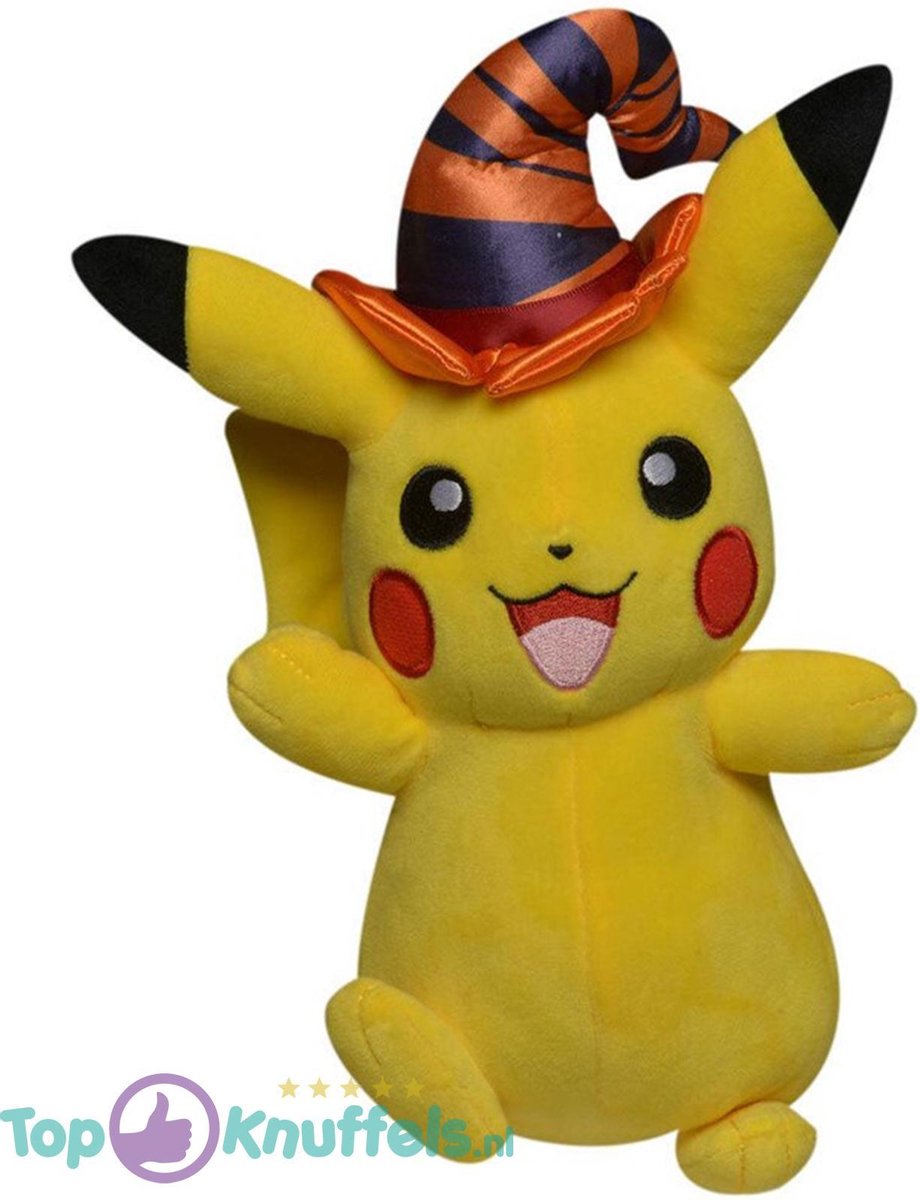 Pikachu Pokemon Toverhoed Pluche Knuffel 21 cm + Pokémon Charizard Sticker!  | Speelgoed Knuffeldier Knuffelpop Pokémon | Best friend from Eevee Snorlax Charmander Munchlax Squirtle Bulbasaur | Halloween Plush