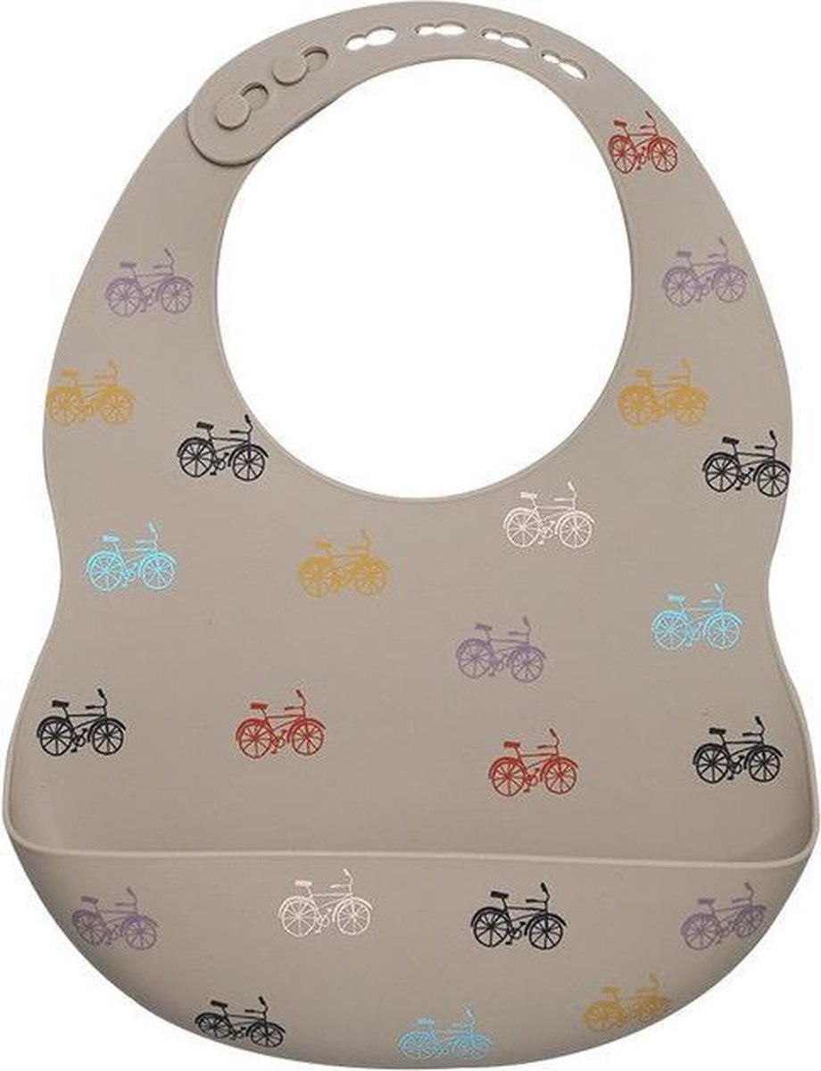 JillyBee - Siliconen Slabber - Siliconen - Slabber - Fietsen - Fiets - Beige - Multicolor