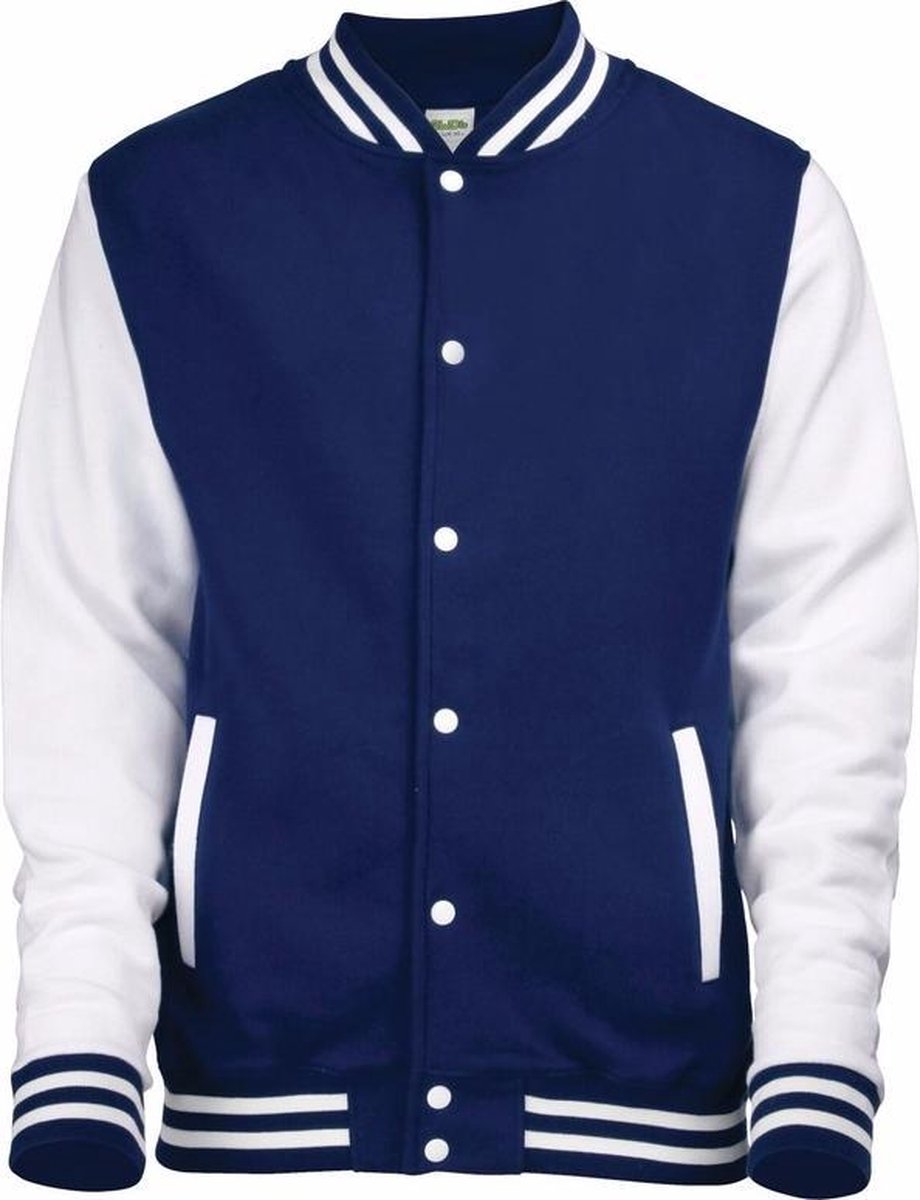 Navy met wit college jacket voor heren S (38/48)