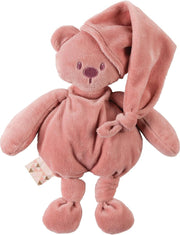 Nattou Beer Lapidou - Knuffel - 30 cm - 100% gerecycleerd - Oudroze